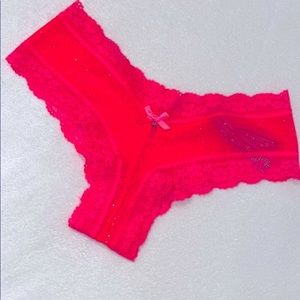 Victoria Secret Cheeky Red Very Sexy XS Panty Glitter